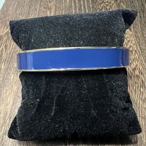 J. Crew Blue Enamel Gold Tone Clamper Bangle
